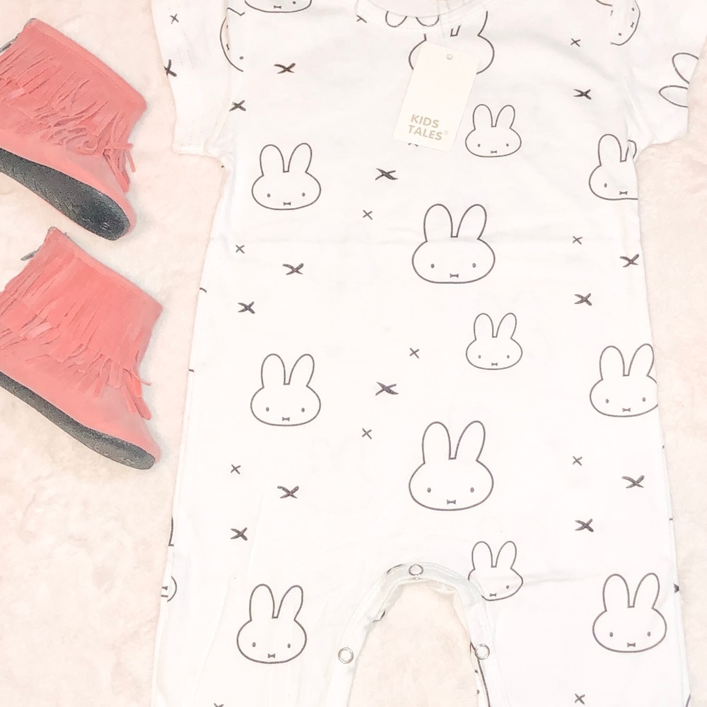 Short sleeve bunny romper